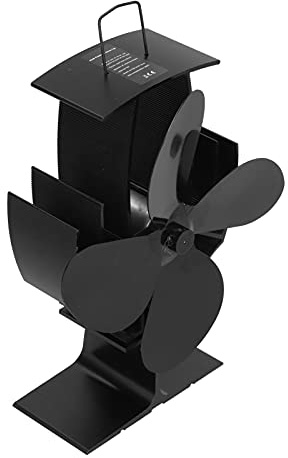 LDAUYZLING 4 Blades Heat Powered Stove Fan Heat Circulating Aluminum Fireplace Fan for Home Wood Log Burning