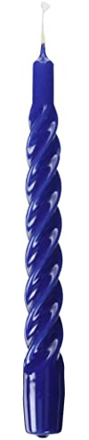 Cereria di Giorgio Risthò Candele Tortiglione Laccate, Cera, Blu, 2.2x2.2x21 cm
