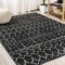 JONATHAN Y MOH101D-8 Marokkanischer Hype Boho Vintage Diamant Teppich Bohemian, pflegeleicht, Schlafzimmer, Küche, Wohnzimmer, Nicht fusselnd, 240 cm x 300 cm, Schwarz/Elfenbein