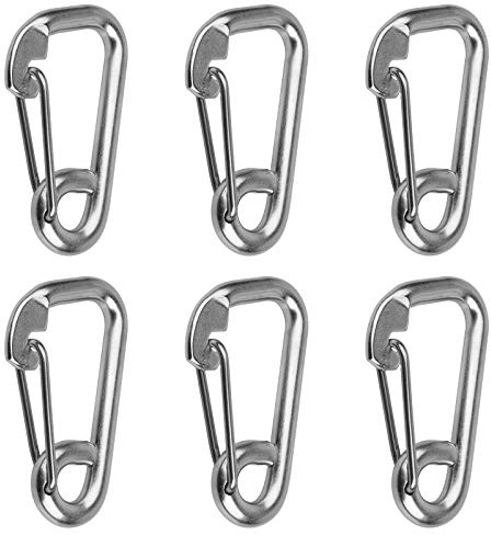 6 Pack 4 Spring Snap Boat Hook, 304 Stainless Steel Marine Clip Carabiner