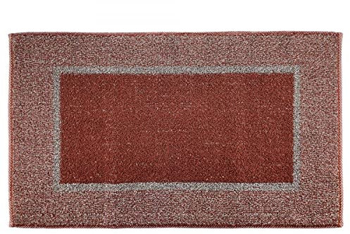 Casatessile Mehrzweck-Baumwoll-Lane-Teppich RODI NEU Rutschfester Badezimmerteppich, Duschvorleger, Nachttischvorleger. - Terracotta, 55x110 cm.