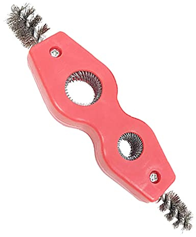 Copper Tubing Brush, Wire Brush, 4 in 1 Copper Tubing Brush Pipe Brush, Cleans Inside and Outside for Plumbing Installation, Soldering, Copper Pipes, Tubes, Brazing (Red)