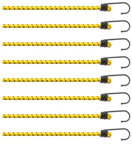 COM-FOUR® Set di tenditori in gomma da 10 pezzi - tenditori per bagagli - espansori con ganci - cinghie elastiche per il fissaggio del carico - cinghia di tensione