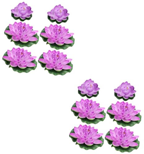 BESPORTBLE 12 Pièces Décor De Bassin Nénuphar Décor De Nénuphar Mousse De Bassin Nénuphar Flottant Nénuphars Réalistes Lotus d'eau Nénuphar Nénuphars pour Bassins Nénuphars pour Étang