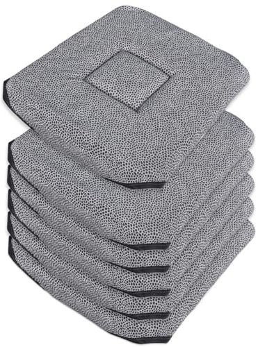 emmevi Set 6 Cuscini Sedia Cotone Con Alette Lavabili Morbidi Universali Moderni Coprisedia Maculati Grigio