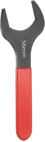 QUARKZMAN 56 mm Einseitiger Offener Maulschlüssel Metrisch 15 Grad Abgewinkelter U-Förmiger Gabelschlüssel Flacher Kopf Geschwärzter Schraubenschlüssel mit Rotem Griff Für Autoreparatur