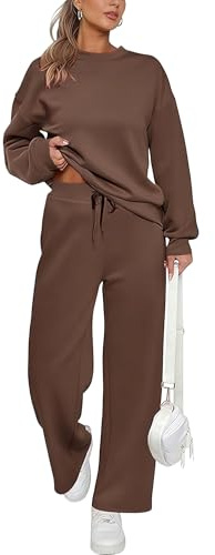 2 delat set för kvinnor, casual, långärmad tröja och vida mjukisbyxor, sweatsuit, loungewear set