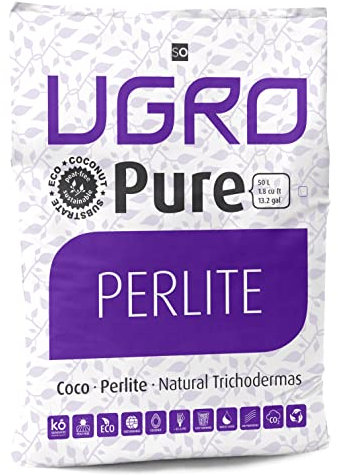 UGro Coco Pure Perlite 50l - Sustrato de Coco tamponado, hidratado, con bajo Porcentaje de Fibras y enriquecido con Perlite