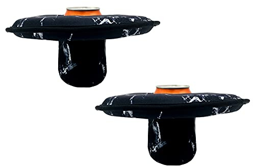 Wanty Large Size Neoprene Floating Drink Holder Floating Coaster Pool Drink Holder for Pool Party Water Fun, Fits to Skinny Cans/Bottles and Wide Mouth Cans/Bottles, 2 Pcs (Black)