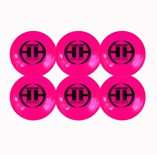 HAGAN Hockey H-1 PRO Street Hockey Balls - Durable Indoor and Outdoor Training Balls for Enhanced Handling, Control, and Precision - Ideal for Youth, Adults - 6 Pack Pink