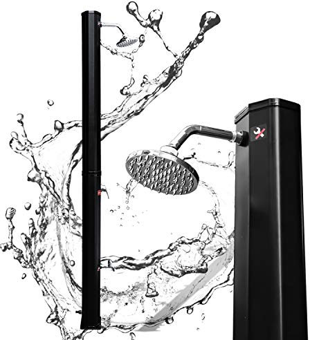 Joparri Douche Solaire 20L avec pommeau de Douche 180 °, température réglable jusqu'à 60 °C, 50 PSI, pour Jardin, Camping, Douche de Piscine, Noir