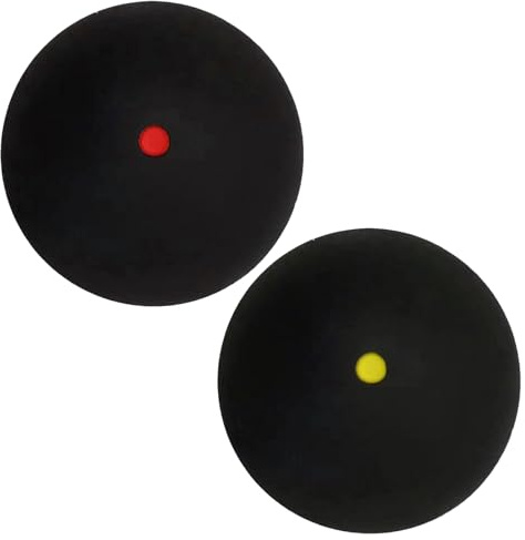 2 Pieces Squash Balls, Single Yellow Red Dot Squash Balls, 38mm Rubber Sports Competition Squash Ball, Portable Racket Balls For Elite Intermediate Beginner Junior Competition And Training