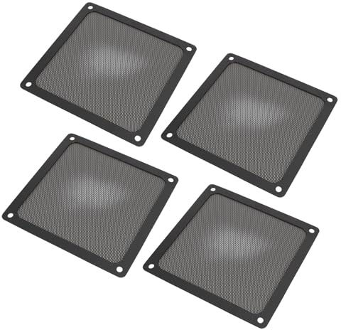 Fdit PC-Fläkt Dammfilter, Finmaskig Magnetram för PC-fodral Fläkt, Hönshusventil, 5,51 X 5,51 Tum, 4-pack, Enkelt Underhåll, PVC-datorfläktgaller, Dammfilter för Alla Anpassade PC-byggnader (Svart)