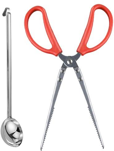 Pinza para troncos de leña de fuego | Garra granular de mango largo – Herramienta para agarrar el fuego – para exteriores, estufa de campo, camping y playa