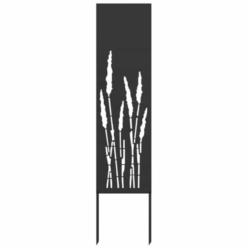 Tomostar Plaque de Jardin en Métal, Plaque Décorative Panneau Décoration de Jardin Fretwork Noir 32 x 140 cm