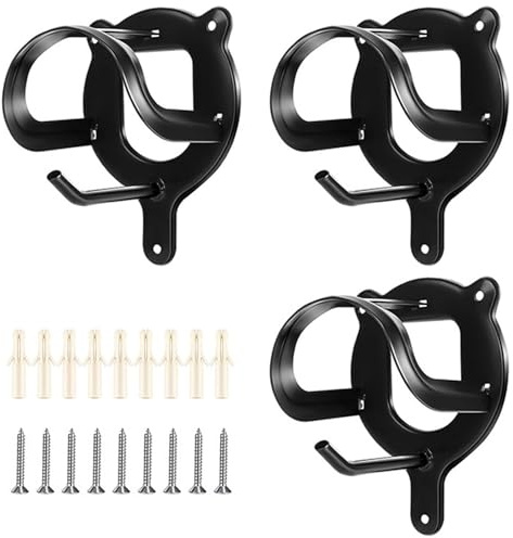 Licsaliwe Bridle Hooks 3-Pack Wall Mount Metal Horse Bridle Rack for Tack Room Black Saddle Rack with Screws and Anchors