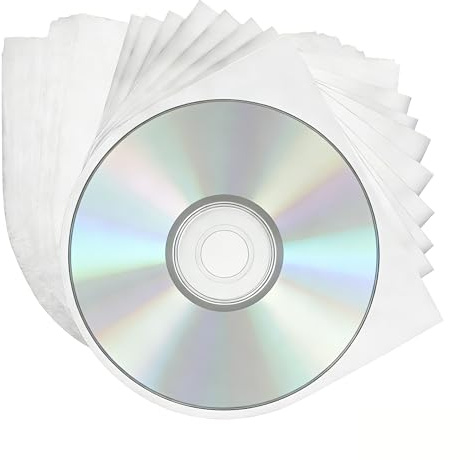 Firavggu 100 Pezzi di Custodie per CD in plastica, custodie vuote per CD, custodie protettive in plastica, custodie Interne semitrasparenti per Dvd, custodie antistatiche per la conservazione