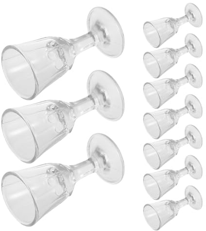 KOMBIUDA Vasos de vidrio 10 ml para licor y vino, pack de 10 copas pequeñas con diseño vintage, ideales para catas y celebraciones en casa