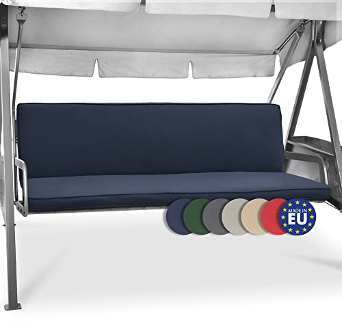 Beautissu Hollywoodschaukel 3 Sitzer Polsterauflagen 2er Set Sitzkissen & Rückenkissen 180x50cm – Waschbare Outdoor Auflage für Hollywoodschaukel Sitzpolster Dunkelblau mit Reißverschluss – Loft HS