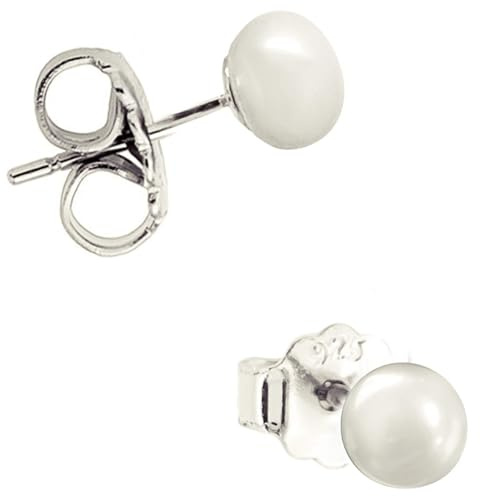 ENTREPLATA Pendientes de Plata 925 con Perlas Cultivadas – Hipoalergénicos y Elegantes para Mujer – Perlas Redondas Naturales Par (Perla 5 mm)