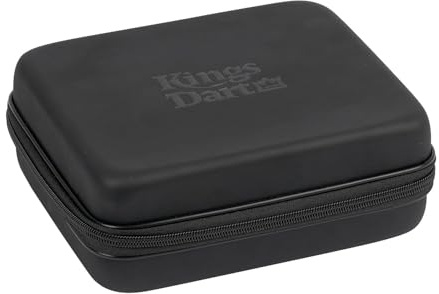 Kings Dart Darttasche Team | Schutz für Darts und Zubehör | Mit Schaumstoffblock Gummiband | Schwarz | Reißverschluss, kompakt, langlebig