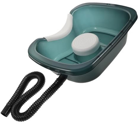 FRCOLOR Bac Shampoing Domicile Transparent Avec Tuyau Et Coussin Bassin Lavable Portable Pour Personnes Âgées Femmes Enceintes Et Alitées Léger Et Facile à Utiliser