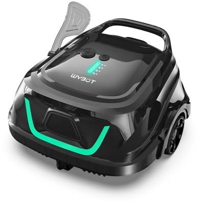 WYBOT A1 Robot Piscina Fuori Terra Intelligente, 130 Minuti Autonomia, Sistema Doppia Turbina, 110㎡ per Famiglie, Esperto Pulizia Fondo Piscina,Verde Bosco