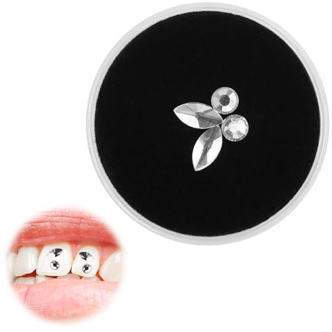 16Pz Kit Brillantini Denti,Brillantino Pietra Preziosa Bellezza Dentale Diamante Dente Ornamento Gioielli Cristallo Tooth Gems Strass Decorazione Non Contiene Colla,Glitter White Dental Beauty