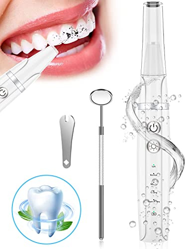 Electric Tooth Cleaning Instrument, Dental Care Kit, Replaceable Clean Heads,Protect Your Dental Health for Home/Travel White