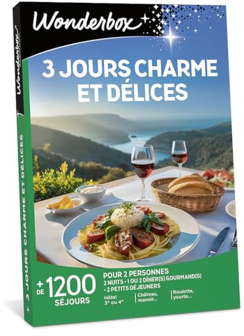 Wonderbox - 3 Jours Charme Et Délices - Coffret Cadeau - Idée Cadeau Séjours