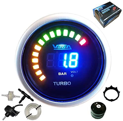 VEGA Manomètre pression turbo -1 à 3 bars numérique et leds 52 mm marque Française