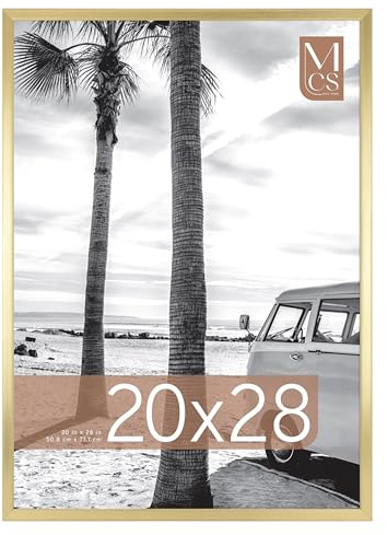MCS Foundation 20x28 Poster Frame Traditional Brass, Vertical & Horizontal Wall Hanging Large Picture Frame for Photos, Posters & Art Prints (1-Pack)