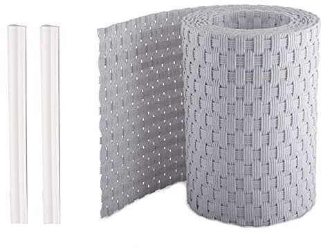 Sellon24 Strisce frangivista in rattan a doppia asta con clip, 19 x 255 cm, con clip di fissaggio, 2,5 m (RD07_bianco)