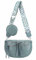 ITALYSHOP24 Damen Tasche Umhängetasche Brusttasche Muster Gürtel Bauchtasche Crossbody Gürteltasche Hüfttasche Crossover Bodybag Schultertasche Handytasche Leder Optik Jeansblau