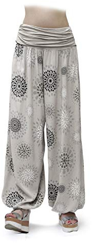 Glamexx24 Damen Haremshose leichte Pumphose Aladin-Hose Sarouelhose Yogapant Pluderhose Freizeithose Sommerhose