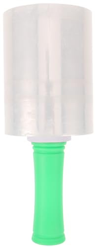 NOLITOY Rollo de Film Estirable Transparente Mango de Plástico Película PE para Embalaje y Mudanzas Envoltura para Muebles y Palets Film Retráctil Resistente para Protección y