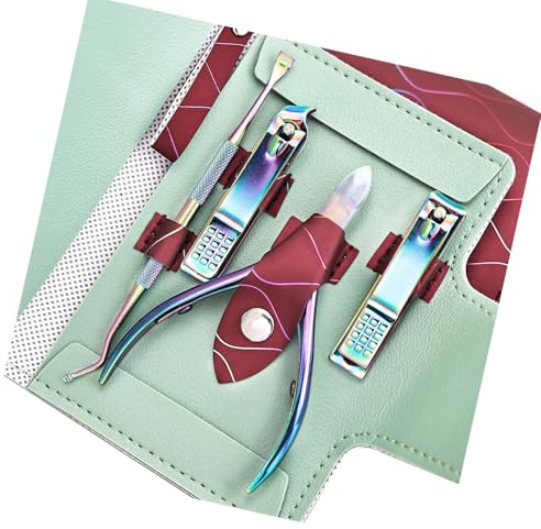 Cortador de cutículas con empujador, pinzas para quitar uñas, pedicura, herramientas de manicura para uñas de los pies, herramientas de manicura y pedicura
