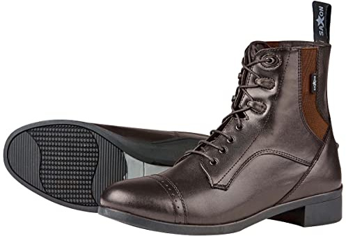 Saxon Syntovia Zip Paddock Boots, Brown, Childs 3