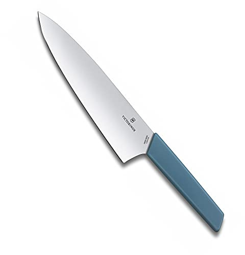 Victorinox Swiss Modern, Profi Tranchiermesser, Extra Scharfe Klinge, gerader Schliff, 20 cm, Rostfreier Stahl, kornblumen-blau