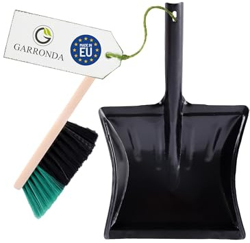 Garronda Sopset av metall och syntetisk handborste med kort handtag GD-0010 2 stycken (svart)