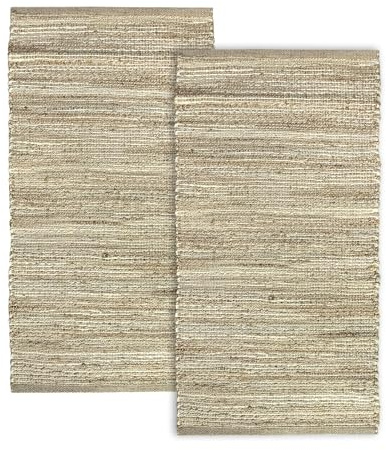 HAMID - Pack Alfombras de Yute Nur 2 uds x 110 x 60 cm, 100% Fibra de Yute Natural, Alfombra Suave, Tejida a Mano, Alfombra de Salón, Comedor, Dormitorio, Pasillos, Entrada, (D1, 110x60cm)