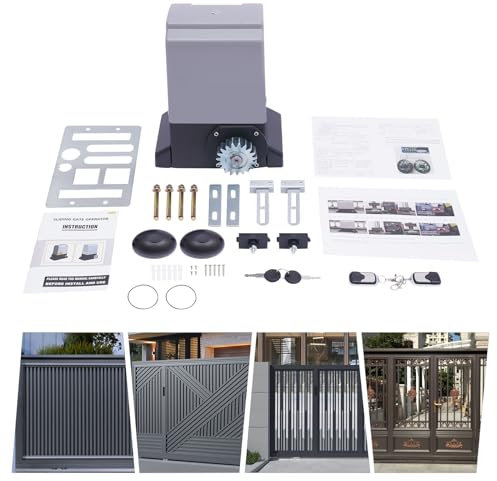 750W Motorisation pour Portail Coulissant Moteur Électrique Kit Motorisation Moteur Portail Coulissant Lectrique Porte Garage,Moteur Automatique de Portail avec Télécommande