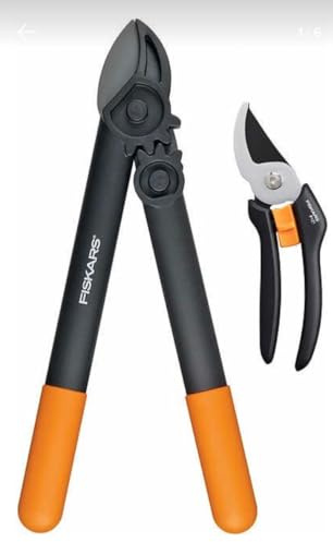 FISKARS 2 Piece Garden Shears Lopper and Pruner Set