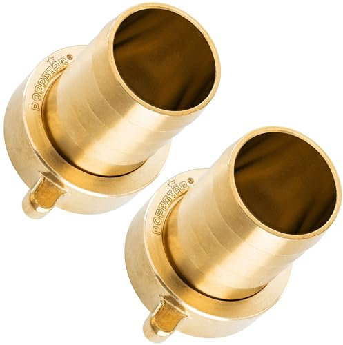 2x Raccordo per tubi flessibili Poppstar filetto interno 1 1/4 di pollice in ottone (incl. dado di raccordo con guarnizione piatta) su beccuccio per tubi flessibili 1 1/4 di pollice (32 mm)