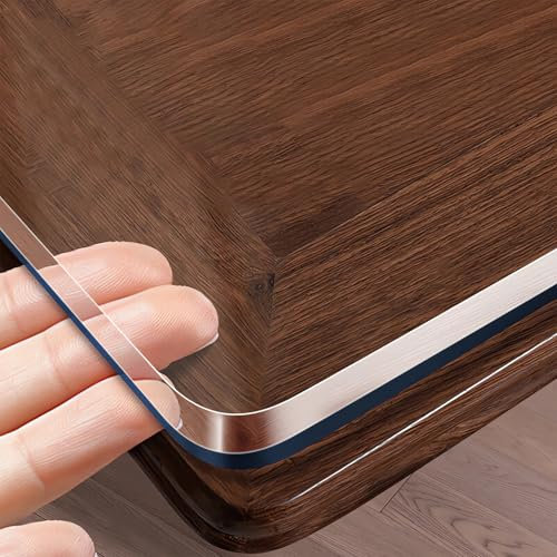 OTIGA Mantel PVC Impermeable Transparente,Grosor 2mm,Protector Mesa Rectangular con Borde Oblicuo,Hule Mantel Antimanchas para Mesa de Madera,30x35cm