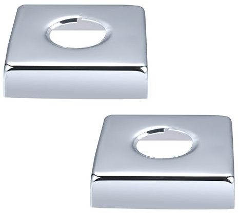 2 Rosaces Carrées en métal chromé pour Robinetterie 20x27 - dimension 59x59 millimètres/Hauteur 19 millimètres NOYON & THIEBAULT