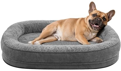 Pawk Panier Chien Moyen Taille, Lit pour Chien Orthopedique et Dehoussable, Coussin Memoire de Forme Canapé Chiens Imperméable, 71x58x15 cm