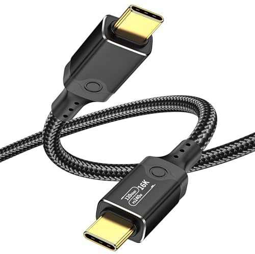 MaxRenard USB C Cable for Thunderbolt 5/4/3,USB C to USB C Cable 6.6FT,120Gbps Data Sync Braided USB4 Cable,16K/Dual 8K Support,240W PD Charging,Compatible with iPhone 17/16,MacBook,SSD,Dock,eGPU
