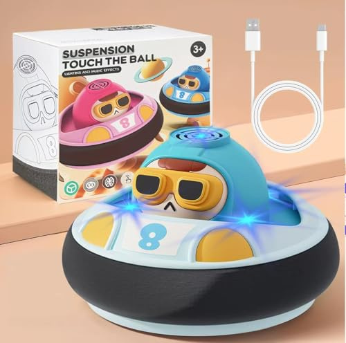 Balón Fútbol Flotante con Música, Fútbol Flotante Juguetes Niños, Air Hockey Soccer con Luces LED, Air Power Soccer, Regalo Niño 3 4 5 6 7 8 9 Años