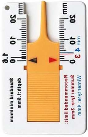 Vesidoloy Strumento per misurare la profondità del battistrada, misuratore di profondità del pneumatico - Strumento per calibro battistrada da 0-20 mm - Calibro portatile, strumento di misurazione